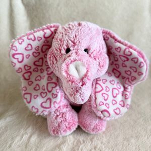Aurora Pink Hearts Ears Elephant 10” Lots of Love Valentines Plush Stuffed Toy